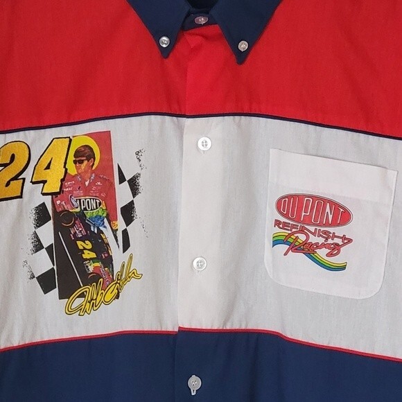Jeff Gordan Speed Zone Race Gear Shirt Men XL Red Blue VTG EUC - Picture 4 of 10
